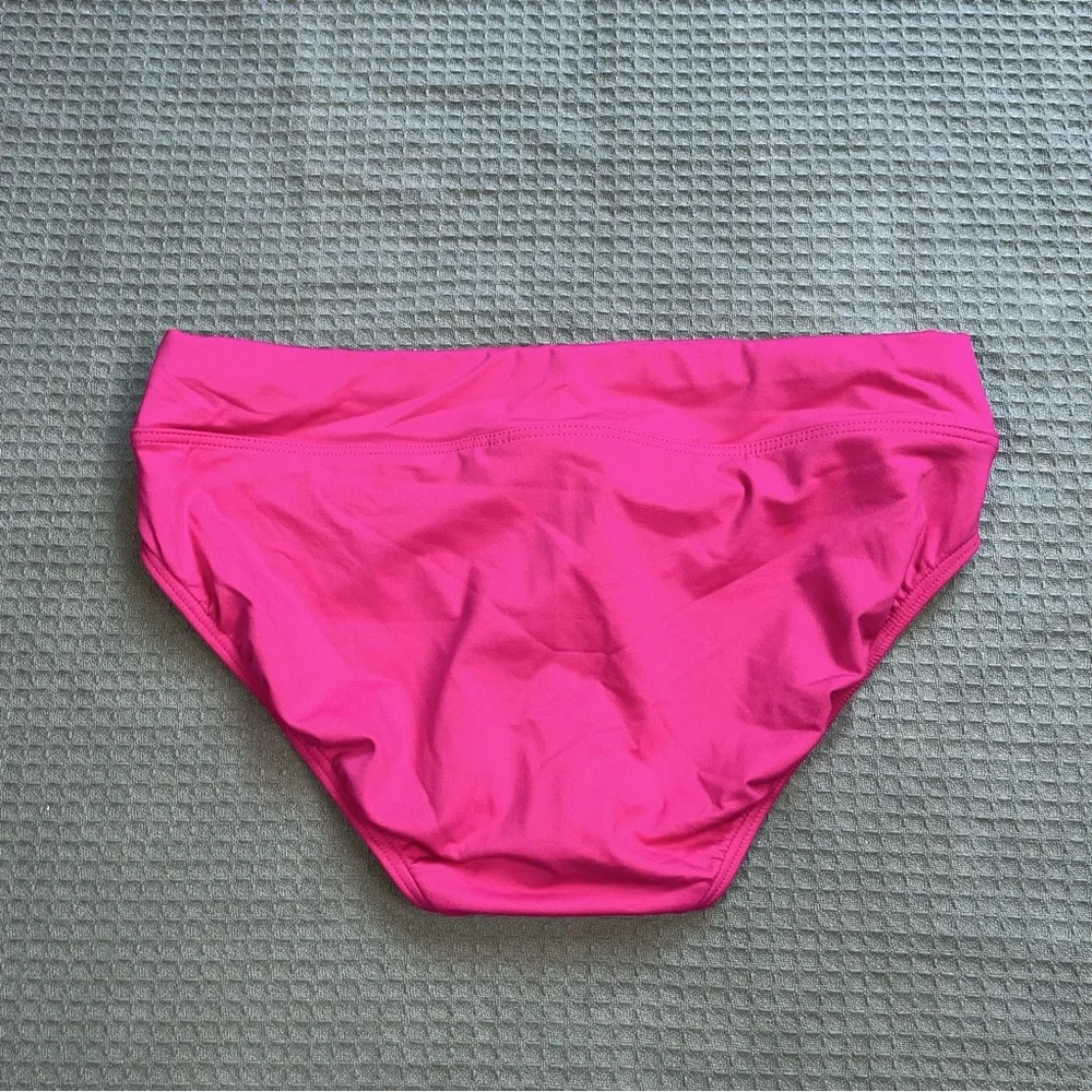 Lands End Bikini‎ Swim Bottom 8 Womens NWOT High Waist Hot Pink